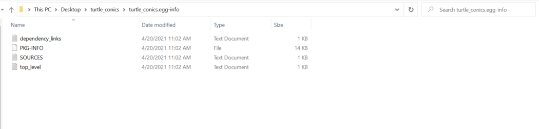 The “*.egg-info” folder