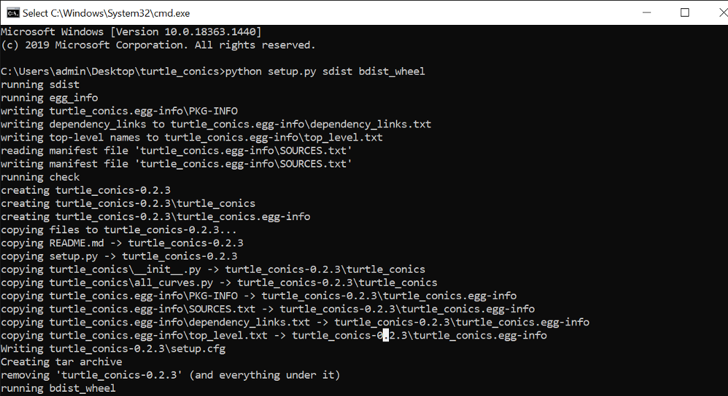 Generating distribution archives for my Package (on Windows)
